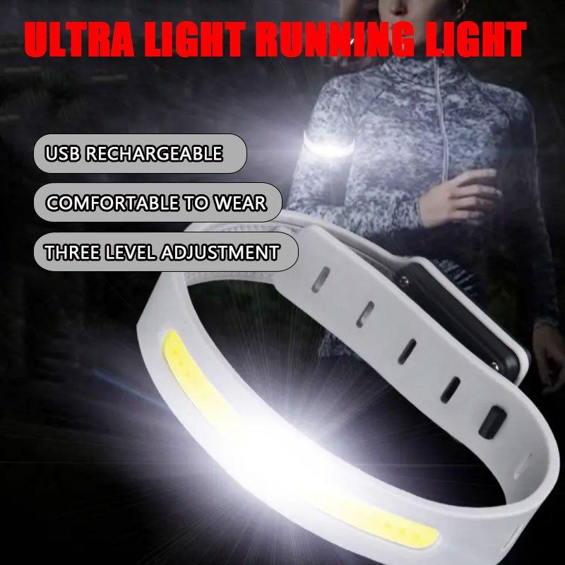 Ultra Light COB Running Wrist Light Charging Safety Wristband with One Click Operation,comfortable Rubber Strap,night Walking,cycling,jogging