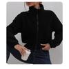 Women S Fleece Jacket Thick Warm Loose Stand Collar Zip Up Long Sleeve Autumn Winter