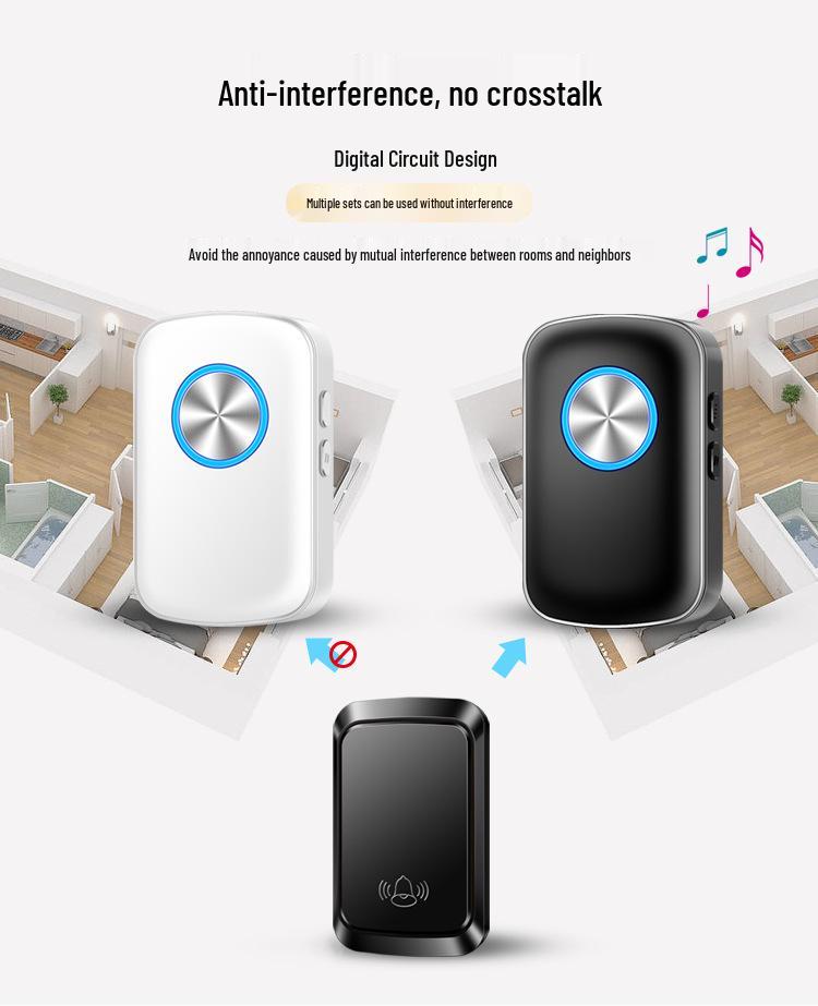 Wireless Battery-Free Doorbell: Smart, Waterproof, Long-Range Remote for Home and Elderly Use