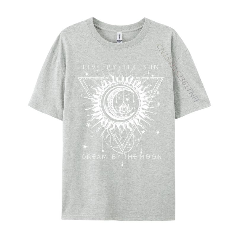 Live By The Sun Dream By The Moon Boho Printed On T Shirt New Arrival O Neck Casual Unisex Tshirts Street Tops Shirts
