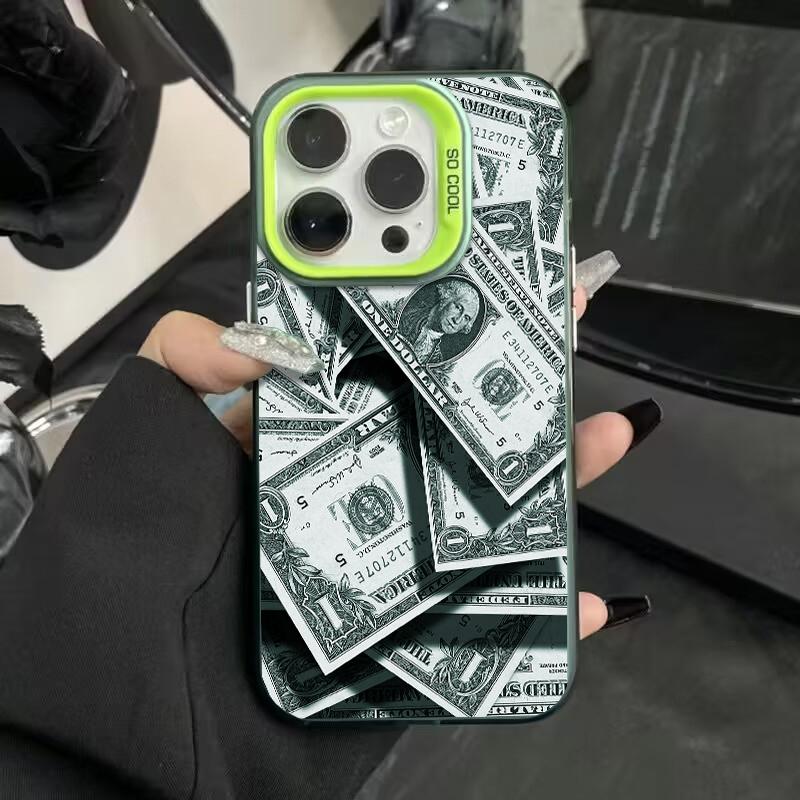 Cool Dollars Full-Coverage Banknote Design Soft Phone Case For iPhone 16 16E 15 14 13 12 11 Pro Max X XS XR 7 8 16 Plus SE Cover