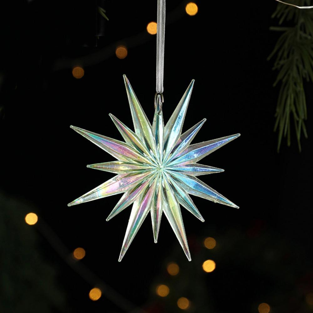 Shiny Christmas Tree Snowflake Pendant Acrylic Elk Xmas Ornament Hangging Party Supplies Christmas Tree Decorations New Year