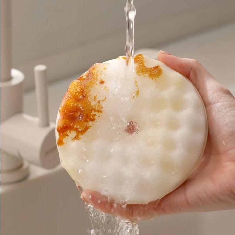 Cleaning Sponges With Storage Holder Reusable Kitchen Brush Non-stick Oil Washing Cloth Rags Scouring Pads Clean Tools