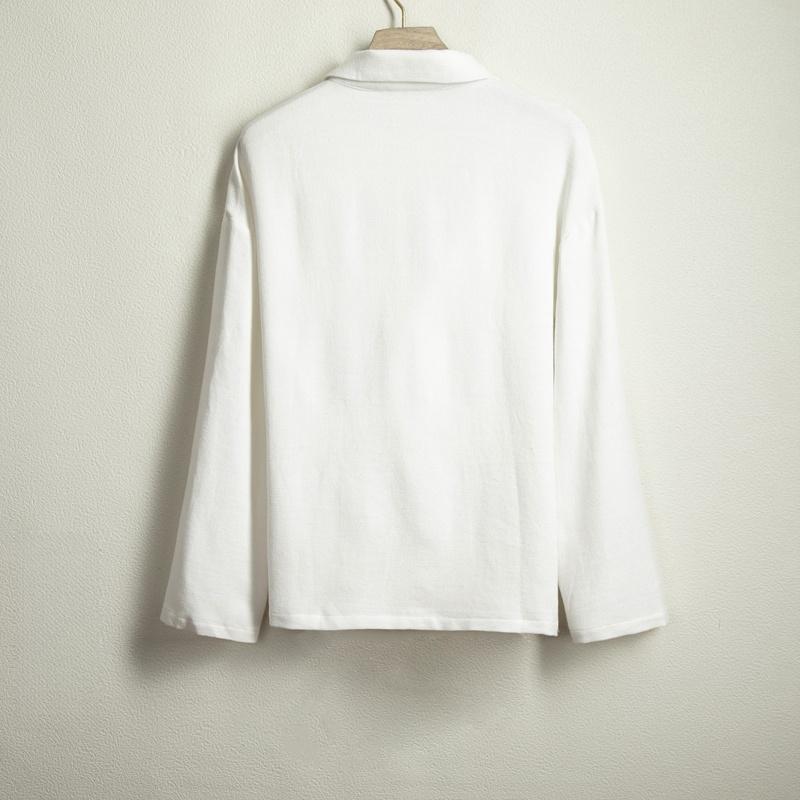 Chinesische Traditionelle Kleidung Frühling Herbst Baumwolle Leinen Hemd für Herren Kleidung Übergröße Vintage Lässig Hanfu Schwarze Strickjacke Oberteil