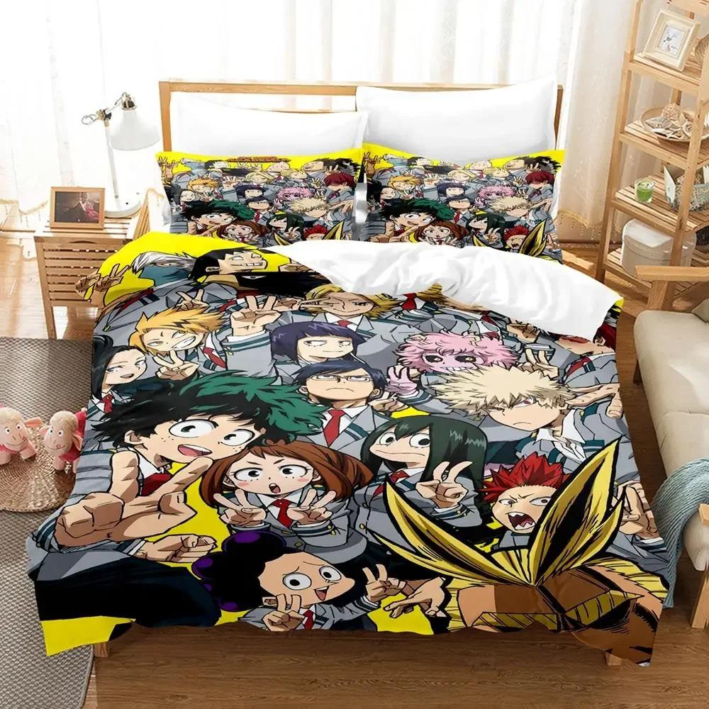 Neues My hero academia Bettwäsche-Set Einzelbett Twin Full Queen King Size Kawaii Bett-Set Erwachsener Kind Schlafzimmer Bettbezug-Sets 3D Anime
