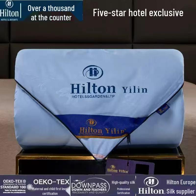 Hilton Hotel Silk Quilt for All Seasons – Double Student Dormitory Cotton Gift Quilt