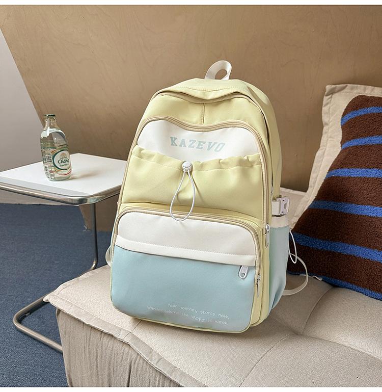 

School bag new color matching school bag women s casual versatile trend backpack junior high school college student book bag