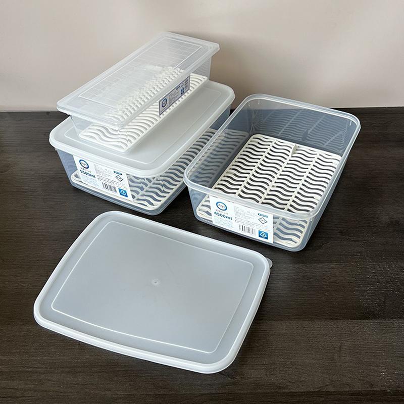 Vegetable Meat Fresh-Keeping Box Kitchen Refrigerator Organizer Drain Storage Box Freezing Food Storage Container