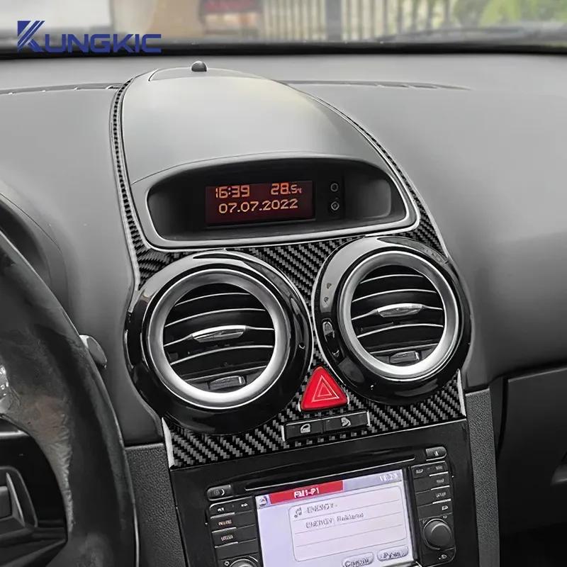 Echte Weiche Kohlefaser Für Opel Corsa D 2007 2008 2009 2010 2011 2012 2013 2014 Auto Mittelkonsole Lüftungsöffnung Uhrzeit Display Aufkleber