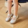 Spring and Autumn New Girls' Leather Shoes Lace Bow Versatile Single-Layer Shoes