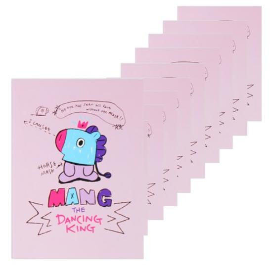 

BT21 Тетрадь в линейку для средней и старшей школы, Набор из 10 шт., 4 варианта (ТАТА, МАНГ, ЧИММИ, КУКИ) розовый