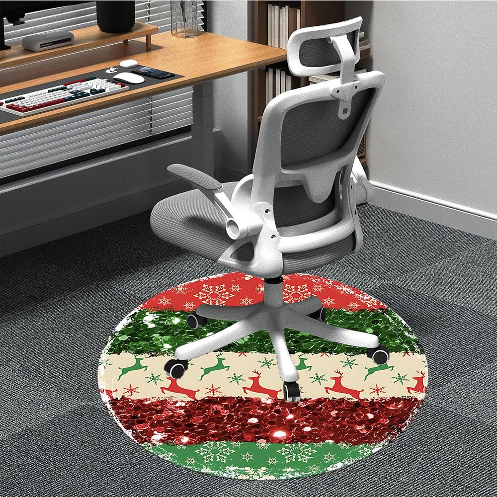 

1PC Christmas ornament Chair Carpet for Office, Indoor Non-Slip Washable Carpet, Soft Comfortable Mat For Office Room yy250930146 80cm by 80cm