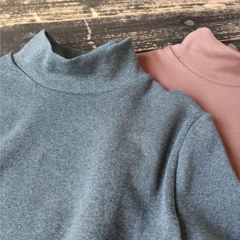 Johnature Dámská ležérní bavlněná trička jednobarevná s dlouhým rukávem, měkká, hřejivá, podzimní, teplé oblečení, podzimní dámská trička