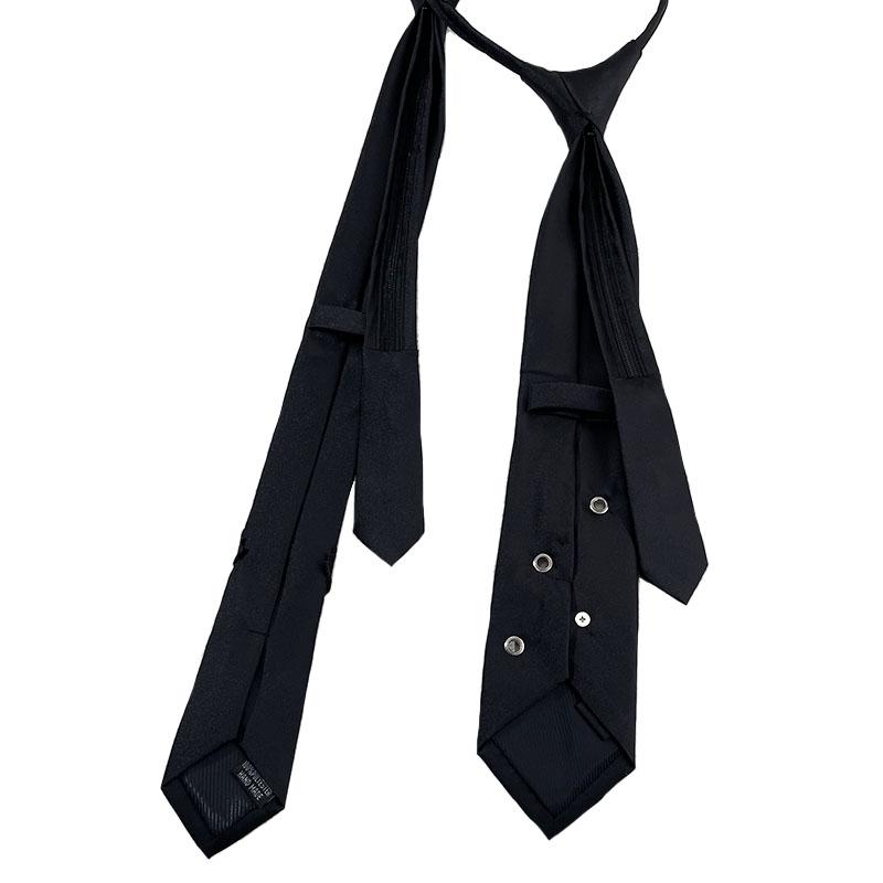 Handmade Zipper Punk Dark Y2K neck tie Cool Trendy Polyester Silk Personalized lazy Tie