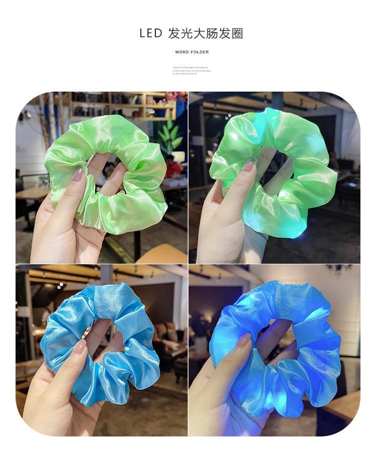 LED large intestine hair circle INS nightclub landscape headdress headband popular glowing ponytail hair accessories