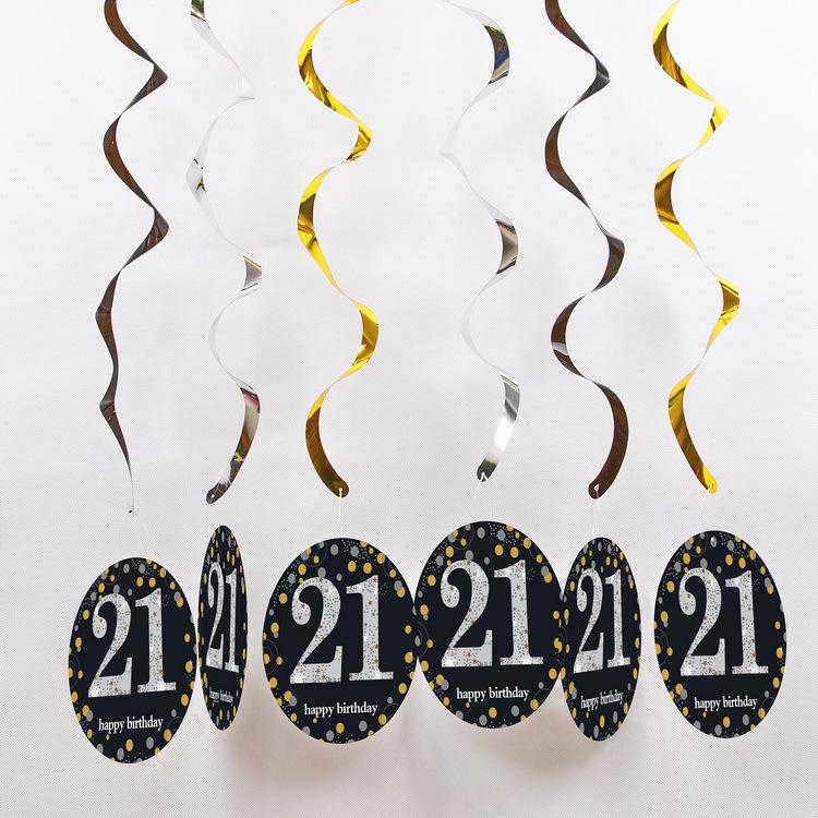 PVC Spiral Ornament Pendants for 18th, 30th, 60th Birthday Party Decorations