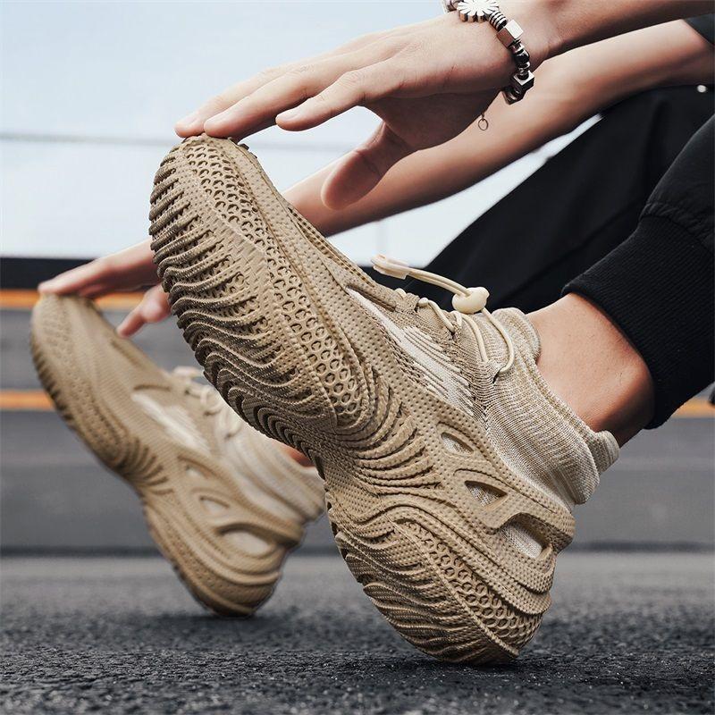 Flying socks shoes summer men's mesh breathable high-end outdoor sports non-slip casual shoes large size men's shoes