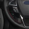 Car Steering Wheel Cover For Ford Mondeo Ford Focus 3 2015-2018 Steering Braid Black Hand-stitched Artificial Leather