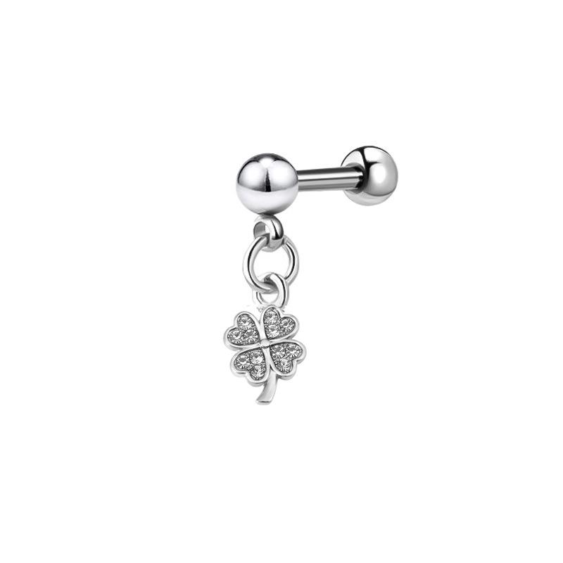 Stainless Steel Zirconia Barbell Cartilage Earrings with Devil Studs, In Stock