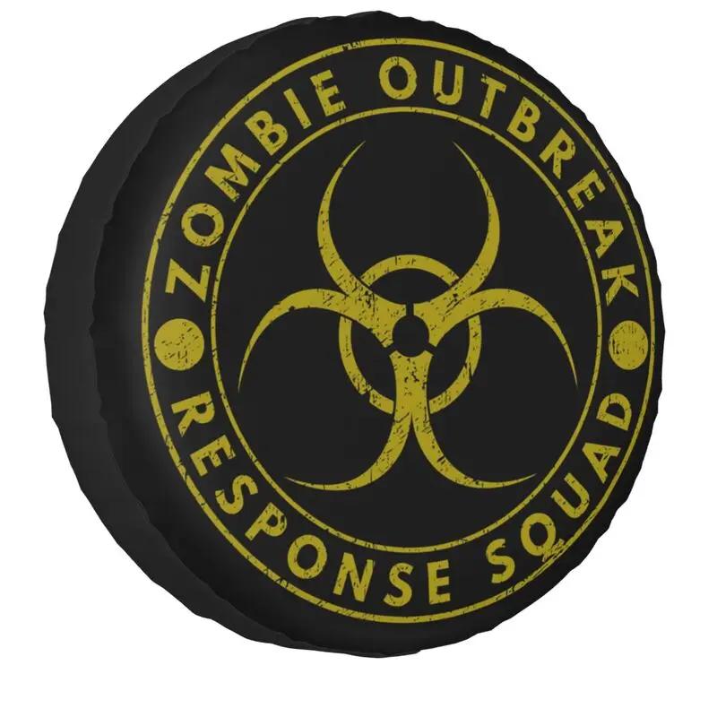 Zombie Outbreak Response Team Tire Cover 4WD 4x4 SUV Spare Wheel Protector For Mitsubishi Pajero 14" 15" 16" 17" Inch