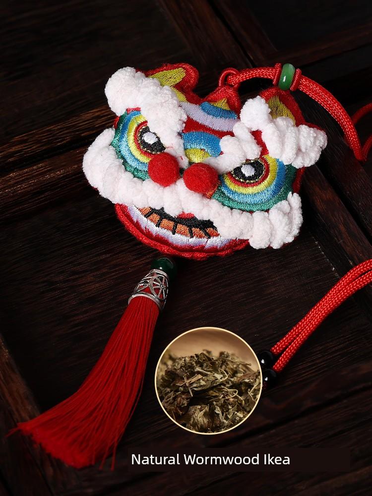 Dragon Year Tradition Embroider Xingshi DIY Handmade Material Package Argy Wormwood Sachet Perfume Bag Car Pendant Natal Year Gift