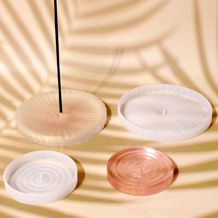 Crystal Epoxy Mold Incense Stick Holder Resin Molds Round Jewelry Tray Mold