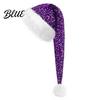 Sparkly Xmas Cap with Sequin Adults Thicken Hat for Christmas Santa Soft Velvet Shiny Holiday
