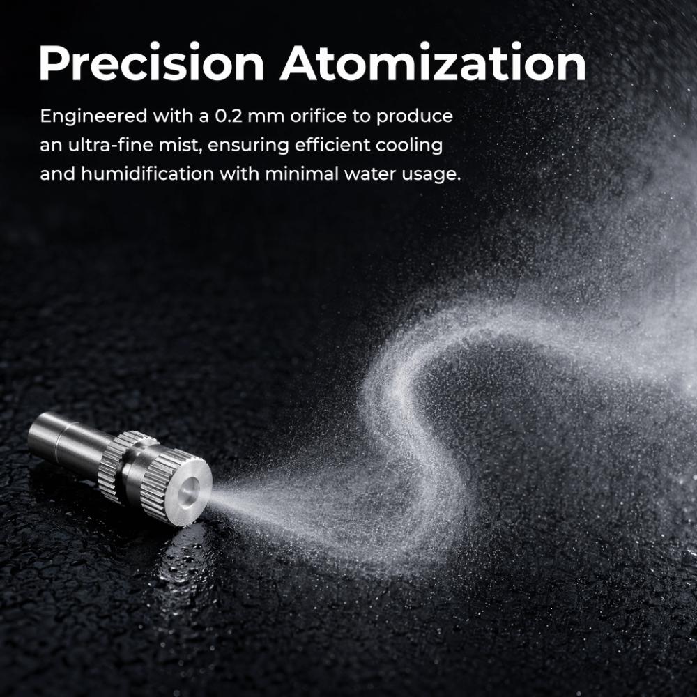 20PCS Silver Brass Misting Nozzle Brass Low Pressure Atomizer Nozzle Mister Nozzle  Yard Cooling