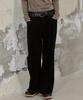 Plack Woman Curved Rinse Denim Pants M44 Black