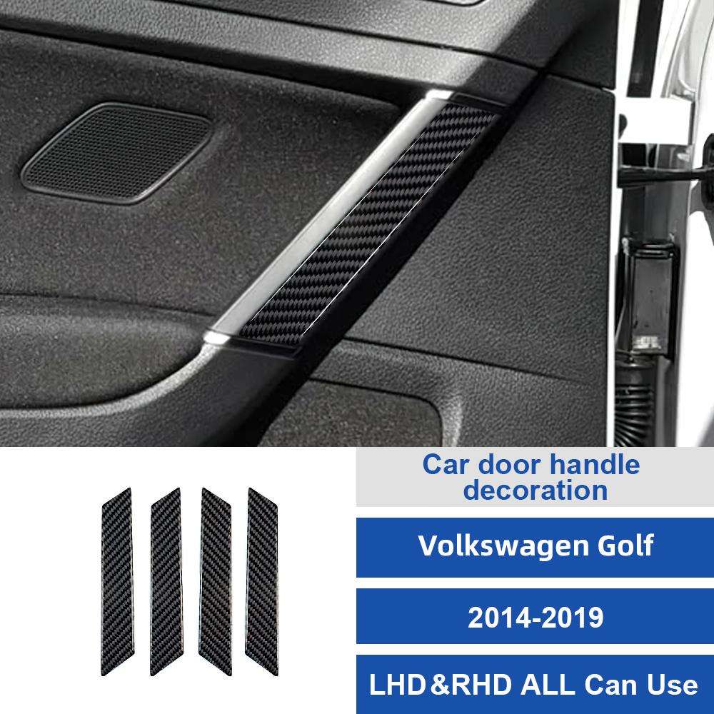 For Volkswagen Golf 7 2014-2015-2016-2017-2018-2019 Carbon Fiber Car Car Door Handle Decoration Sticker Trim Film Accessories