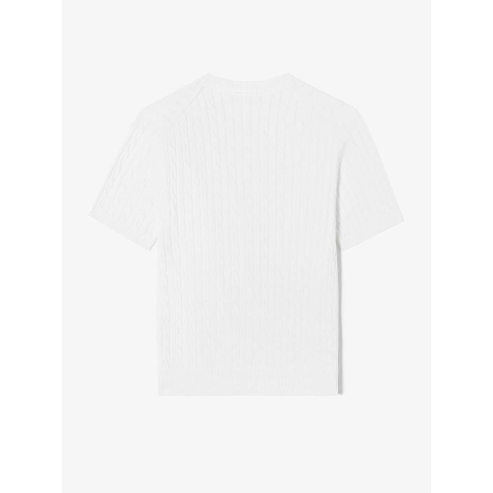 Lacoste Women S Cable Short Sleeve Crewneck Af480e 54n 001 q2nAf480e 54n001