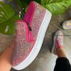 Fashion Woman Sneakers Platform Vulcanized Women Bling Crystal Loafers Autumn Women's Casual Flats Female Zip Sport Shoes Flats
