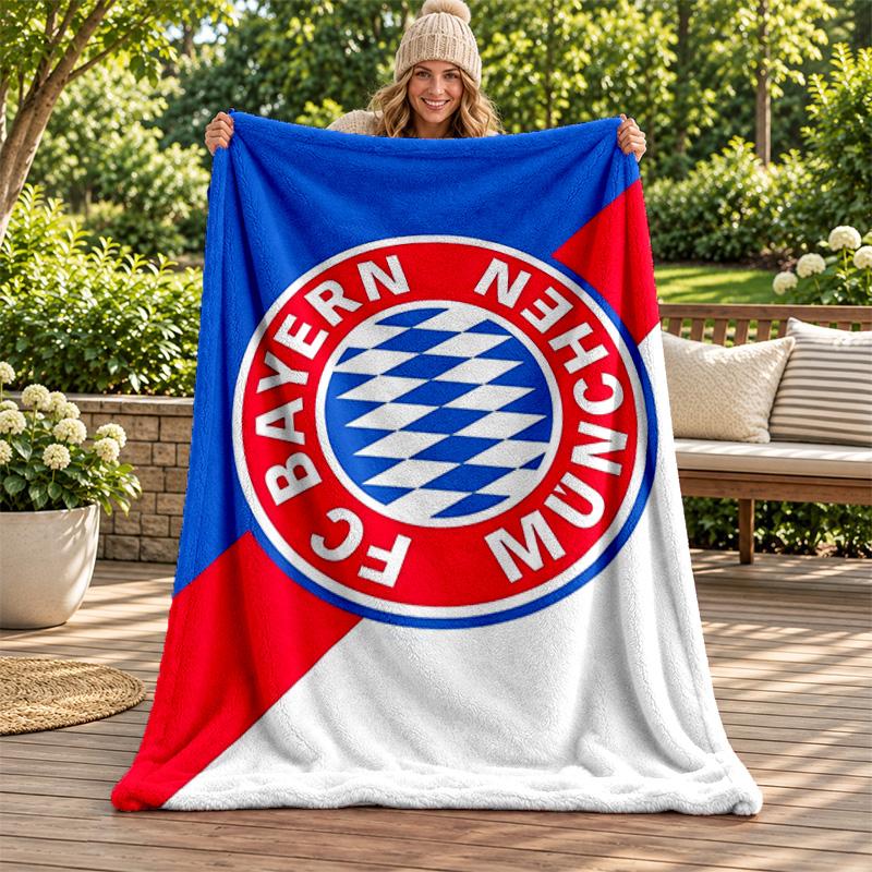 Koc FC Bayern Monachium Koc flanelowy Miękki przytulny pluszowy pled na sofę łóżko Lekka dekoracja domu Prezenty na Boże Narodzenie różne święta