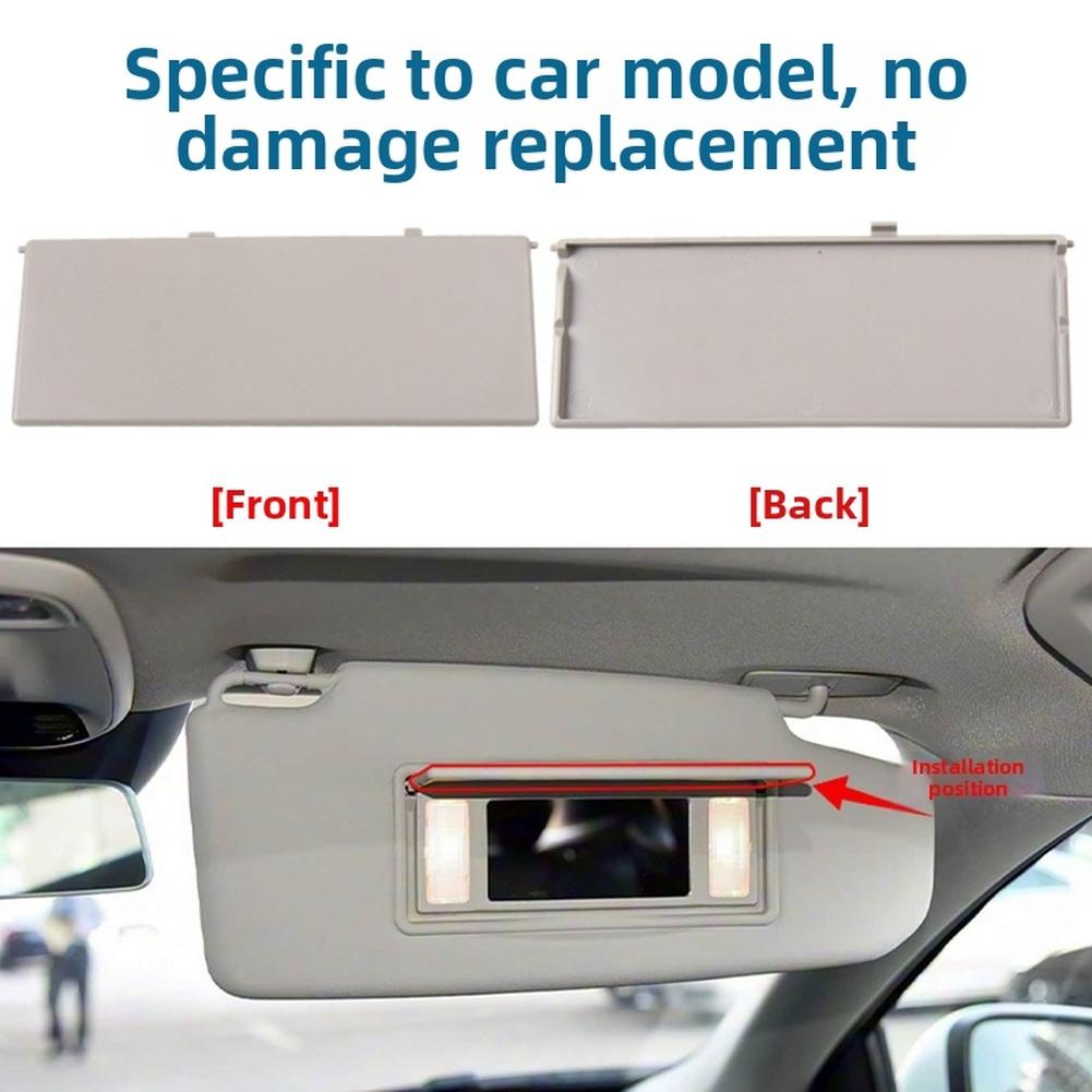 Visor Replacement Makeup Mirror Cover Sun Visor Replacement Perfect Fit Integration Dual Card Slots Snap-on Installation