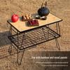Klapptisch aus Eisendrahtgeflecht mit Stahlplatte & Holzplatte