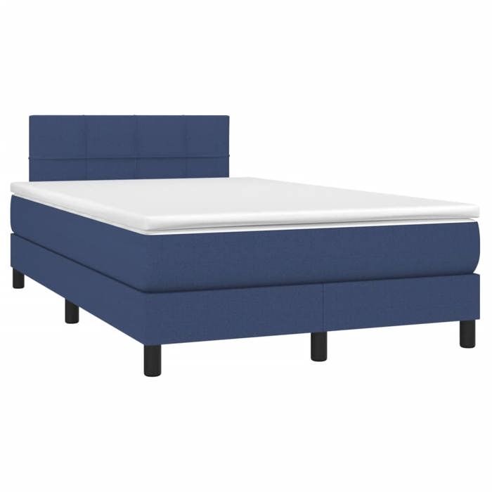 Maison Exclusive - Sommier à lattes de lit avec matelas bleu 120x190 cm tissu