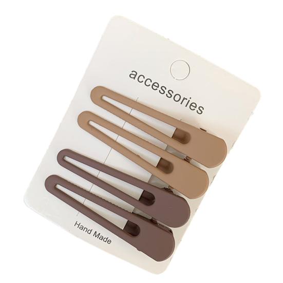 

4Pcs Hairpins Matte Texture Wavy Rectangular Design Hair Clips with Tight Teeth Strong Hold Hair Pins Daily Use Hair Accessories C