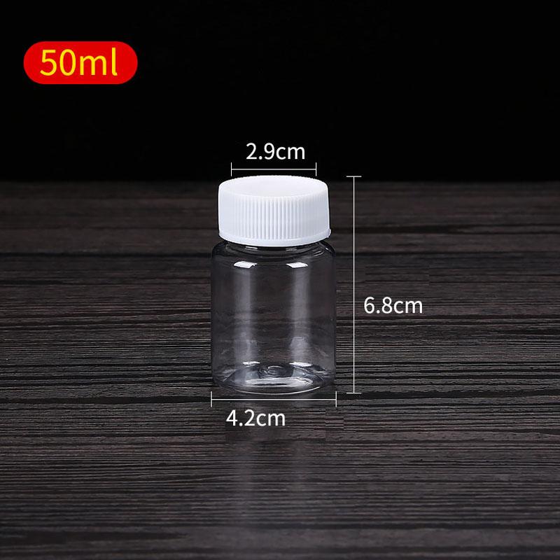 5-30pcs Refillable Bottles 15ml 20ml 30ml 50ml 60ml 80ml 100ml Plastic PET Clear Empty Seal Bottles Container with screw cap