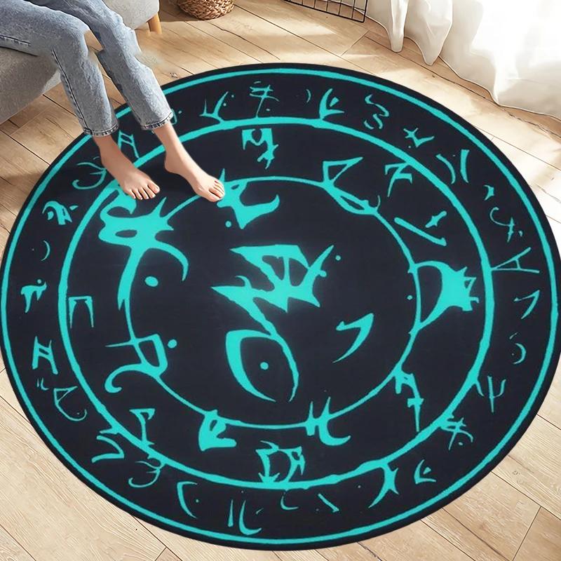 Fashion Magic Cartoon Puerto Round Rug Children's Room Magic Play Non-slip Washable Carpet for Children's Birthday Gift Carpet