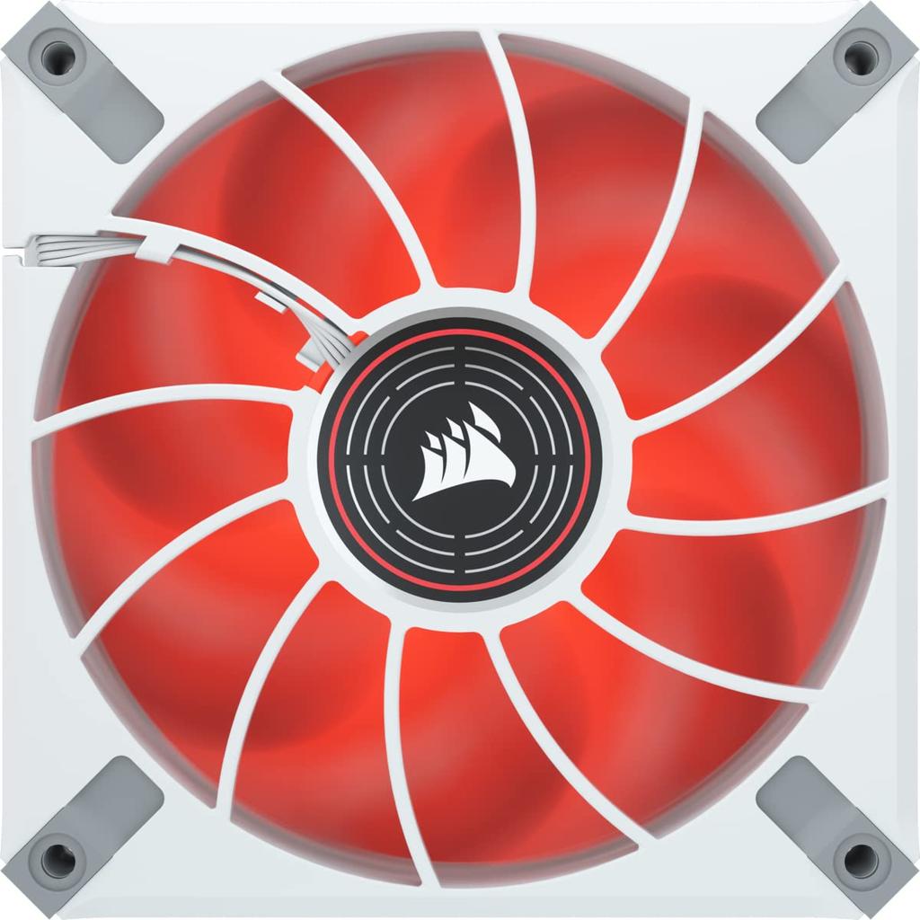 CORSAIR ML120 LED White 120mm Magnetic Levitation Red LED Fan with Single Pack ELITE, Frame, AirGuide, CO-9050126-WW