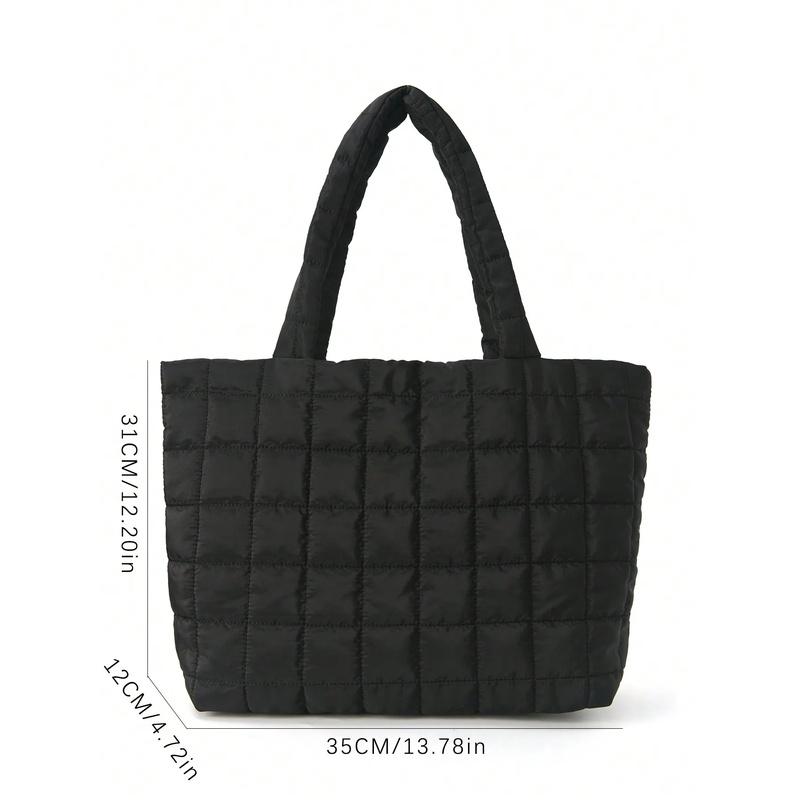 1 Pc Minimalist Quilted Puffy Tote Bag, Large Capacity Crossbody Bag, Trendy Padded Shoulder Bag For Women For Daily Commute
