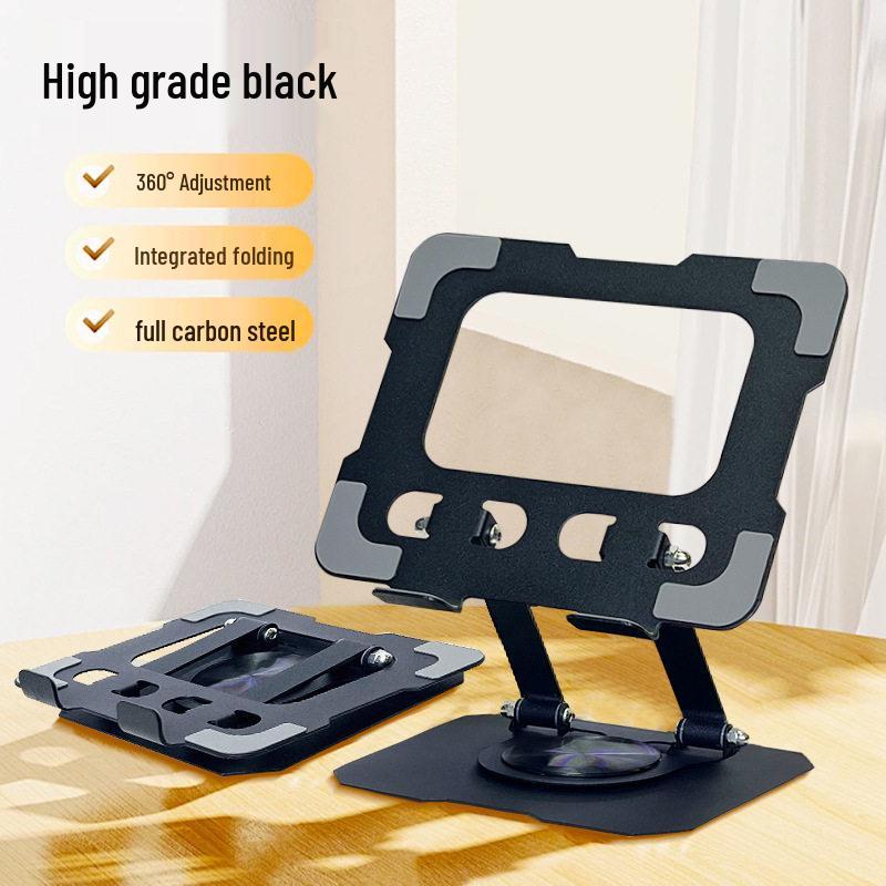Foldable Metal Laptop & Tablet Stand with 360° Rotation and Double Rod Support