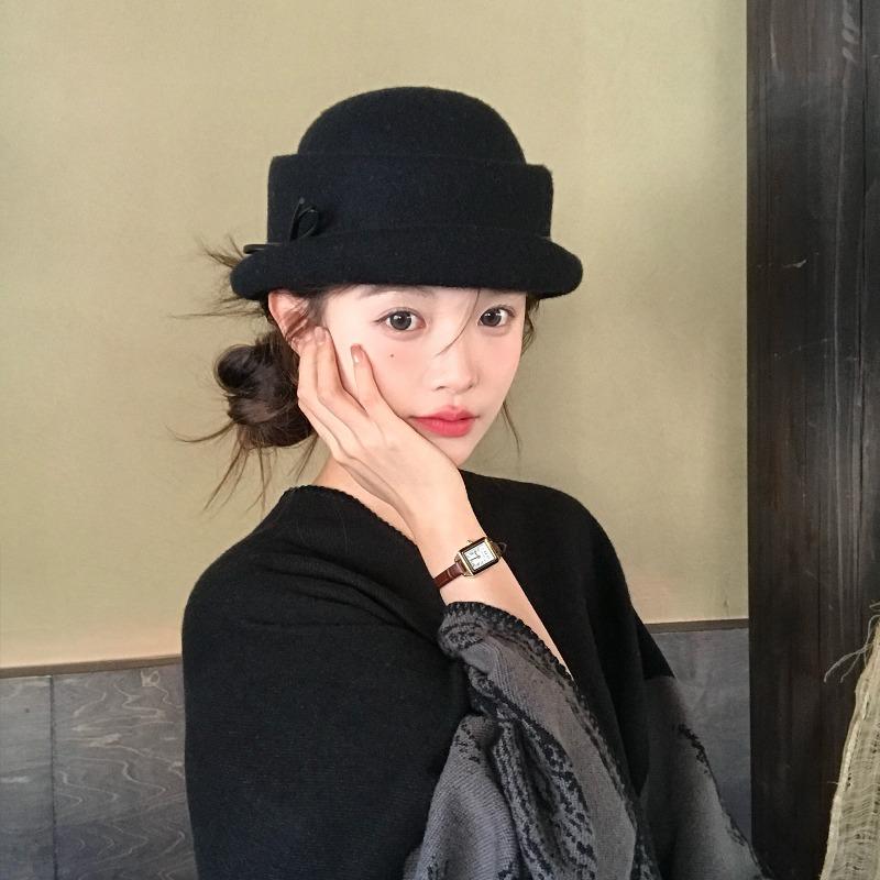 

Hat Women s New Style Foreign Style Top Hat Hepburn Style Beret Black Fisherman Hat one size