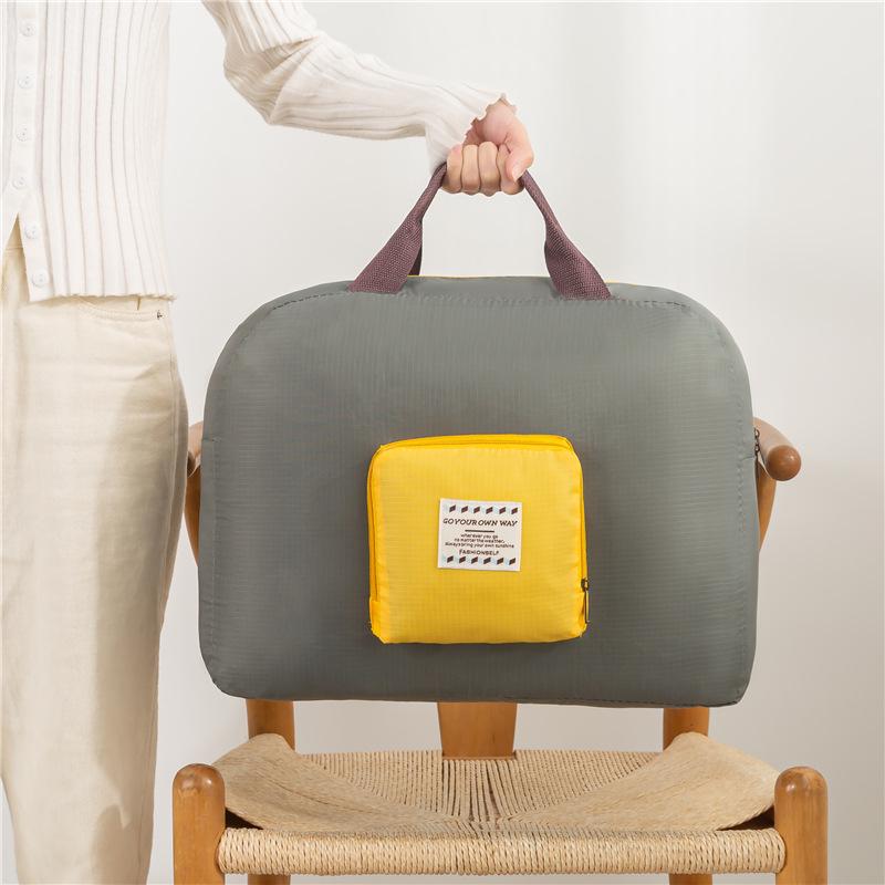 Large Capacity Foldable Korean Style Travel Bag - Handheld & Shoulder Strap