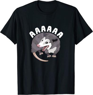 Meme Drôle Dank Aaaaaa Opossum Hurlant Opossum Stressé T-Shirt Unisexe