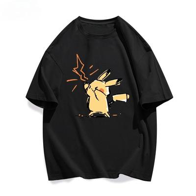 Schattig Pikachu Geprint T-shirt Unisex Zomer Streetwear Y2K Harajuku Los Casual Top met Korte Mouwen voor Mannen En Vrouwen