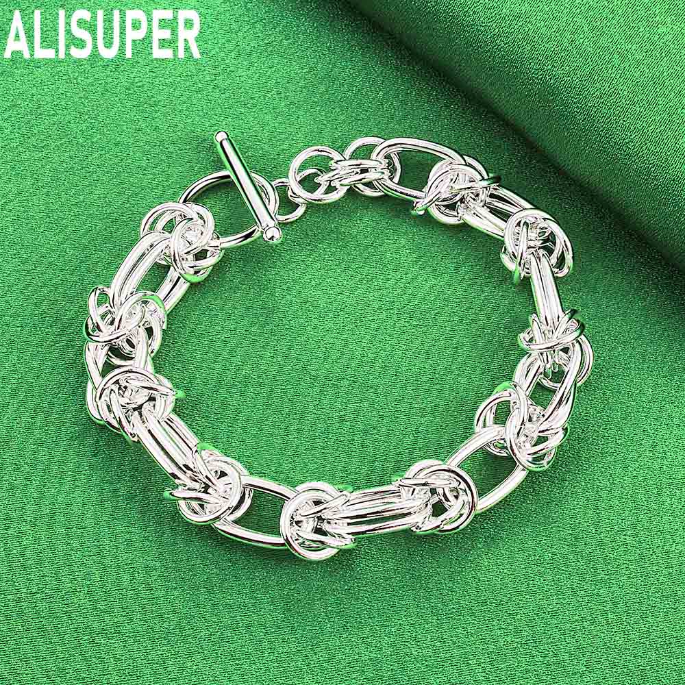 925 Sterling Silver Multi-layer Interlocking Bracelet - Exquisite Gift Jewelry