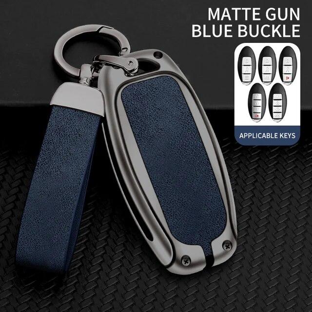 

Шкіряний металевий чохол для ключів для Infiniti Q50 Q60 Q70 QX50 QX60 QX70 G25 EX FX JX35 FX25 FX35 EX35 FX37 JX35 Автозапчастини сірий