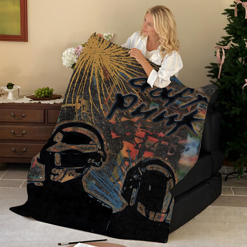 Music D-Daft P-Punk Throw Flannel Blanket, Soft Warm, Durable & Washable cute Cool