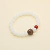Natural White & Creamy Yellow Jade Bodhi Root Double-Strand Bracelet - New Chinese Design for Women